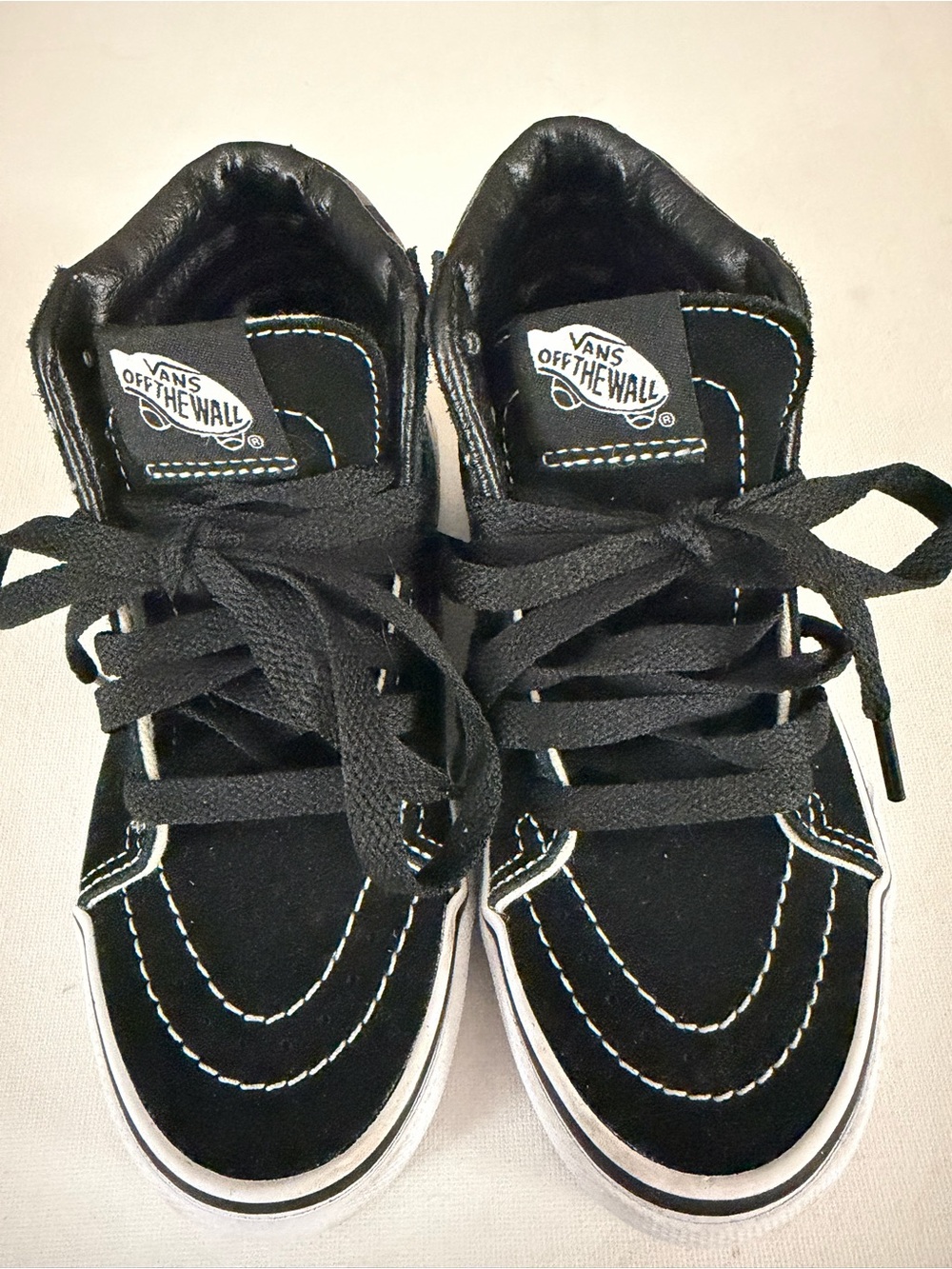 Vans Kids Black High-Top Suede Skate Sneakers